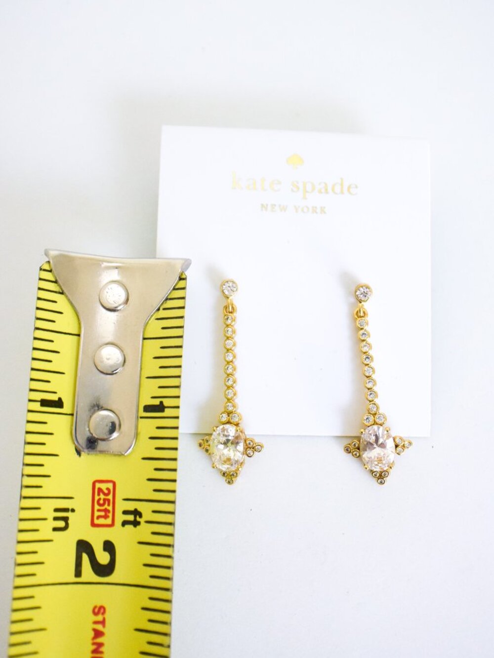 *Kate Spade* New York Gold-Tone Crystal Long Drop Earrings - NEW! - Picture 4 of 4